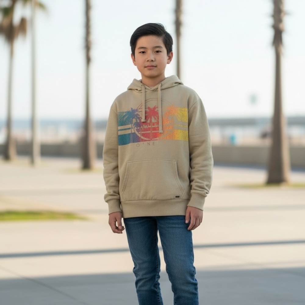 O’Neill Youth XS Beige Hoodie with Colorful Graphic